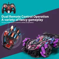2.4G Glove Gesture Radio Remote Control Spray Stunt Car 4WD Spray RC Car Led Light Music Drift Racing Children's Toys 2