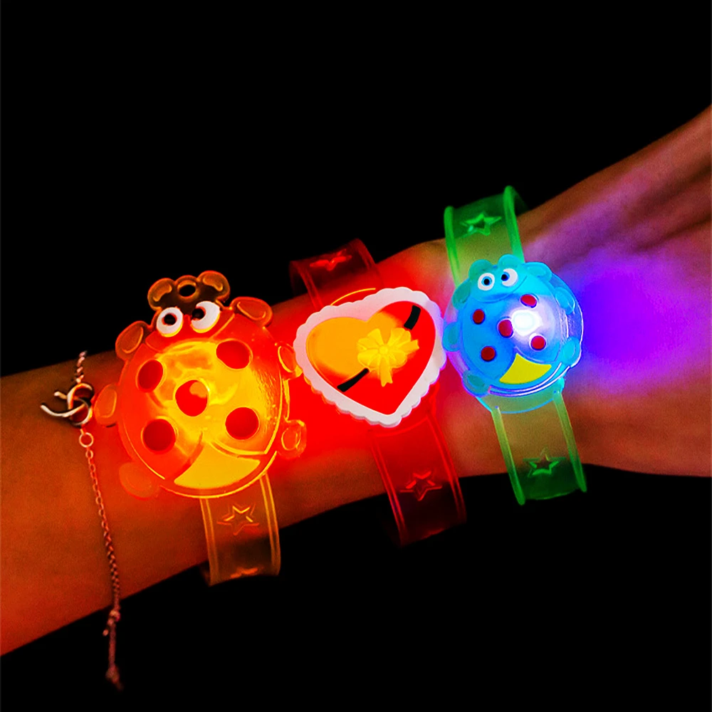 6PC Kids Birthday Party Supplies LED Cartoon Light Up Watch Toys Boys Girls Wedding Guest Souvenirs Christmas Party Gifts Pinata images - 6