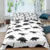 Dinosaur Duvet Cover Cute Dinosaurs Cartoon Animal Theme Bedding Set For Kids Teens Double Queen King Size Quilt Cover 2