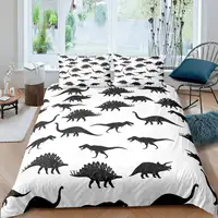 Dinosaur Duvet Cover Cute Dinosaurs Cartoon Animal Theme Bedding Set For Kids Teens Double Queen King Size Quilt Cover 2