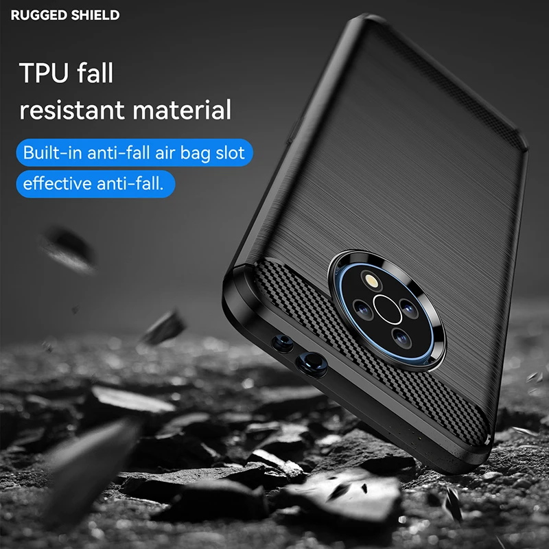 Sleek Carbon Fiber Silicone Phone Case with Brushed Texture