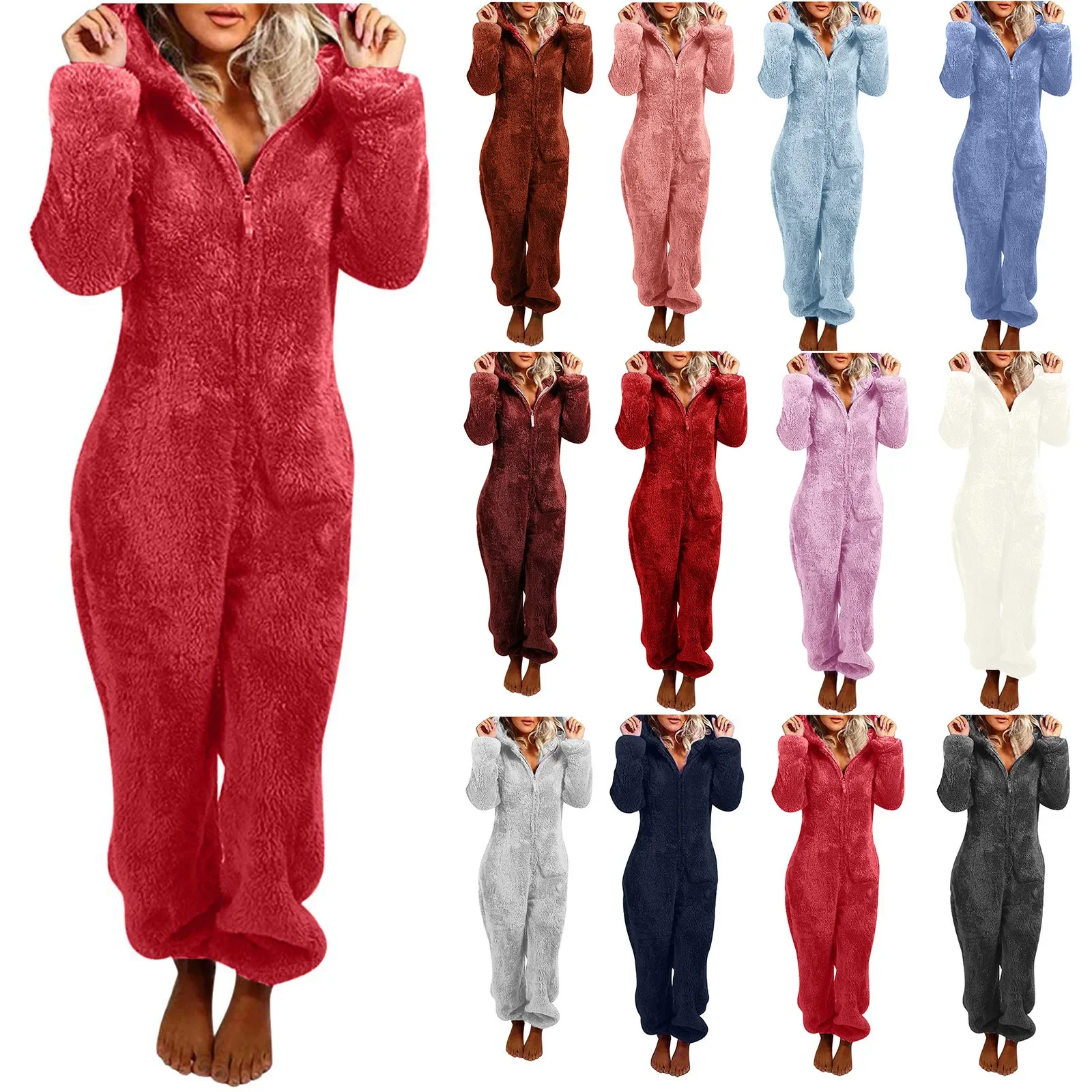Women Bodysuit Sleep Wear Set Kigurumi Pajamas Onesies Flannel Pajamas Onesies Cosplay Pajamas Onesies Fashion Onesies Fleece Sleepwear Overall Plus Size Hood Sets Pajamas for Women Adult Winter