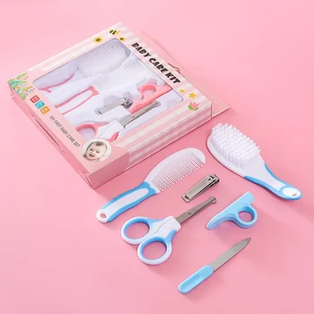 vvocci 6pcs Tool Safe Grooming Brush Ideal Gift Box for set Baby Care Cleaning Kits Essential Healthcare for Kids Nail Clipper