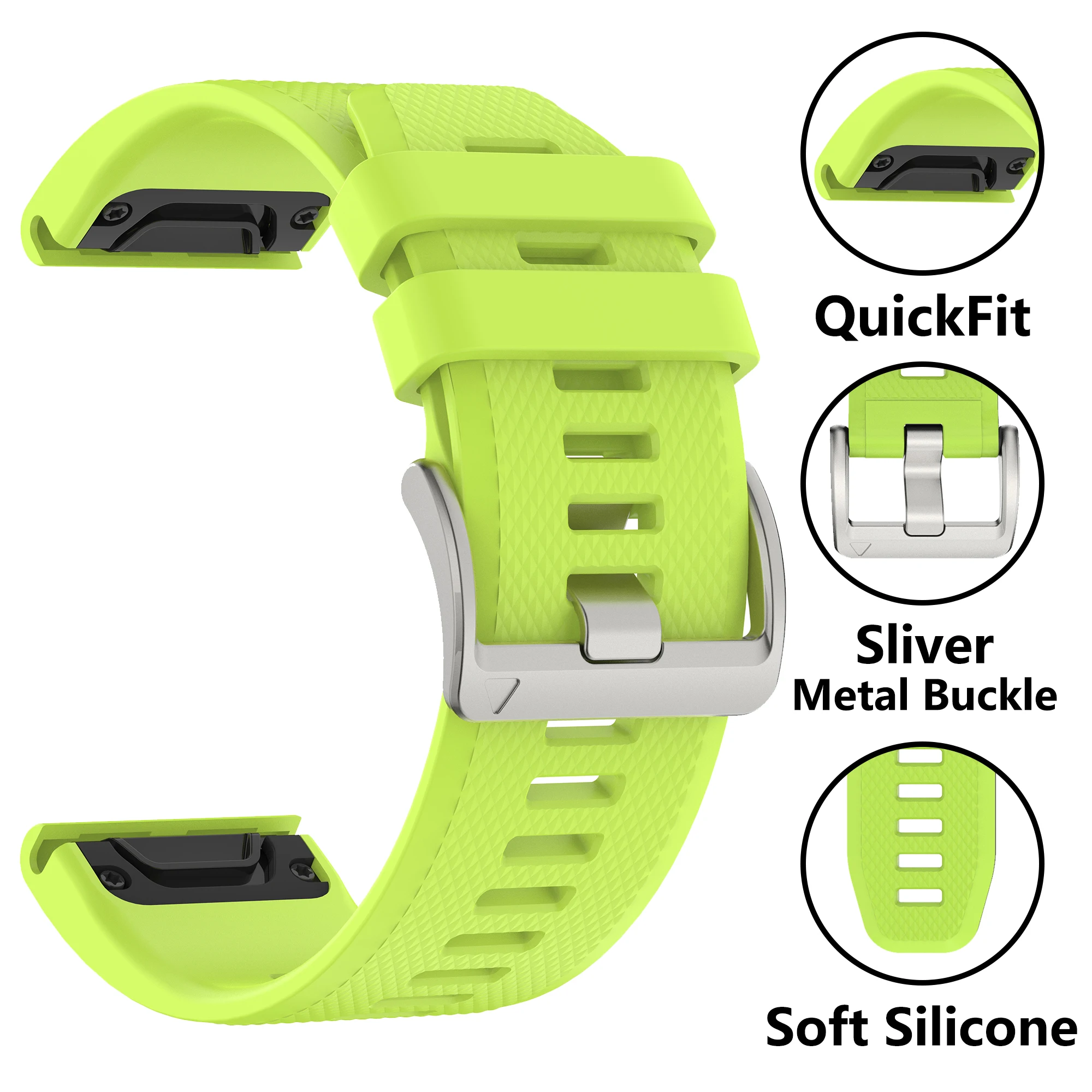 Versatile QuickFit Silicone Watch Band, 22mm/26mm - Premium Sports Replacement Strap