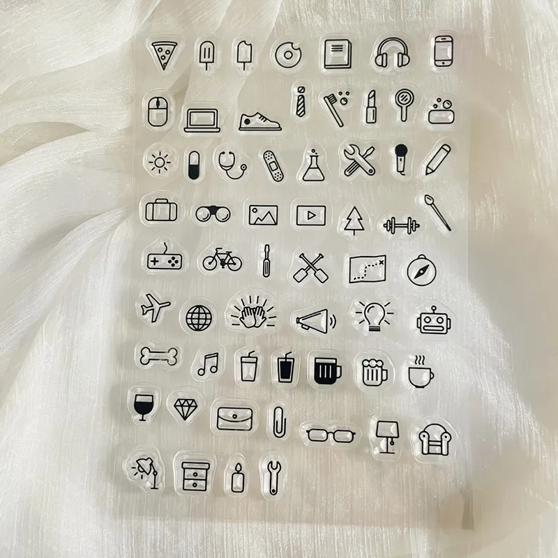 Clear Stamps Clear Rubber Stamps planner small object calender Clear Stamp Transparent Silicone Stamp Seal Sheet For Scrapbooking Photo Album Decoration