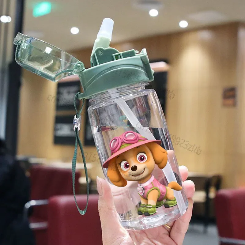 thumbnail image 1 of Vaso de agua para niños de 550 ml con diseño de la Patrulla Canina, vasos creativos con dibujos animados para bebés con pajitas, botellas de agua a prueba de fugas, vasos para exteriores para niños, 1 of 5