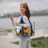 Custom King Lion Beach Tote Bag Women Hakuna Matata Large Compartment Gym Beach Travel Bags 6