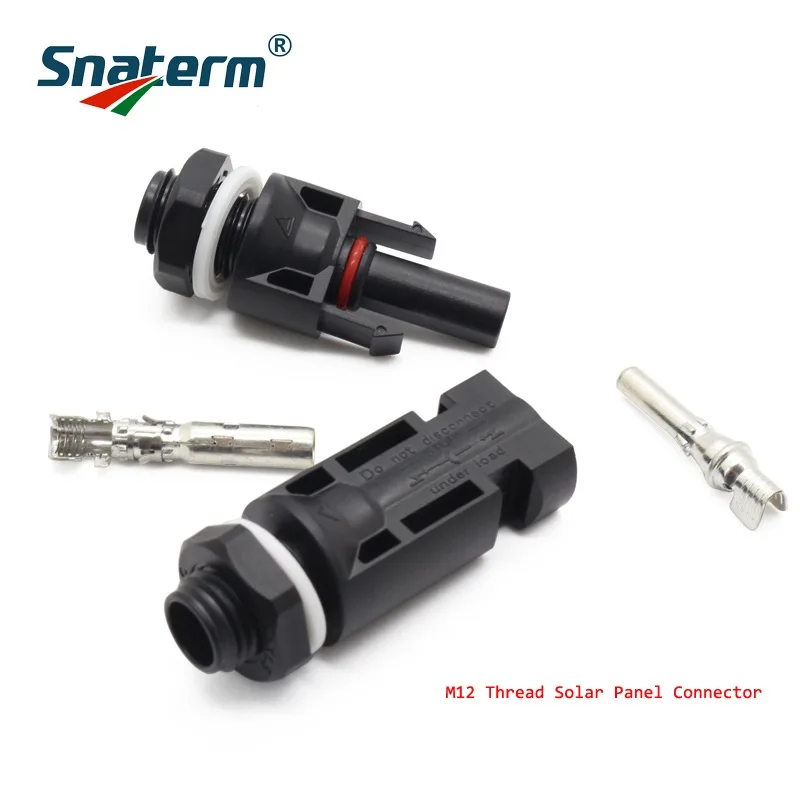 1/5/10pair Solar Photovoltaic Connector Male Female Solar Panel Waterproof Plug and Tool For Inverter M12 Thread 1000V 30A Cable