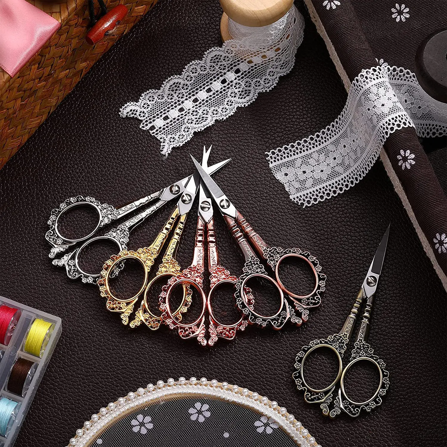 Embroidery Scissors Nail Salon Supplies Cuticle Precision Scissors Lily Vintage Scissors Stainless Steel Scissors