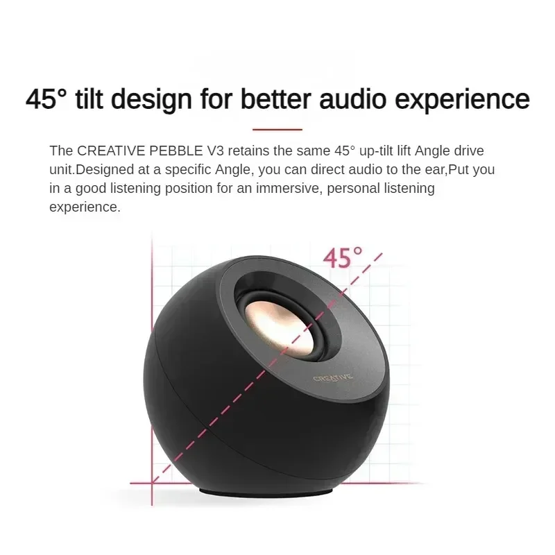 Creative Pebble V3 무선 블루투스 스피커 및 Pebble Desktop 2.0 유선 스피커 멀티미디어 미니 스피커 PC 액세서리
