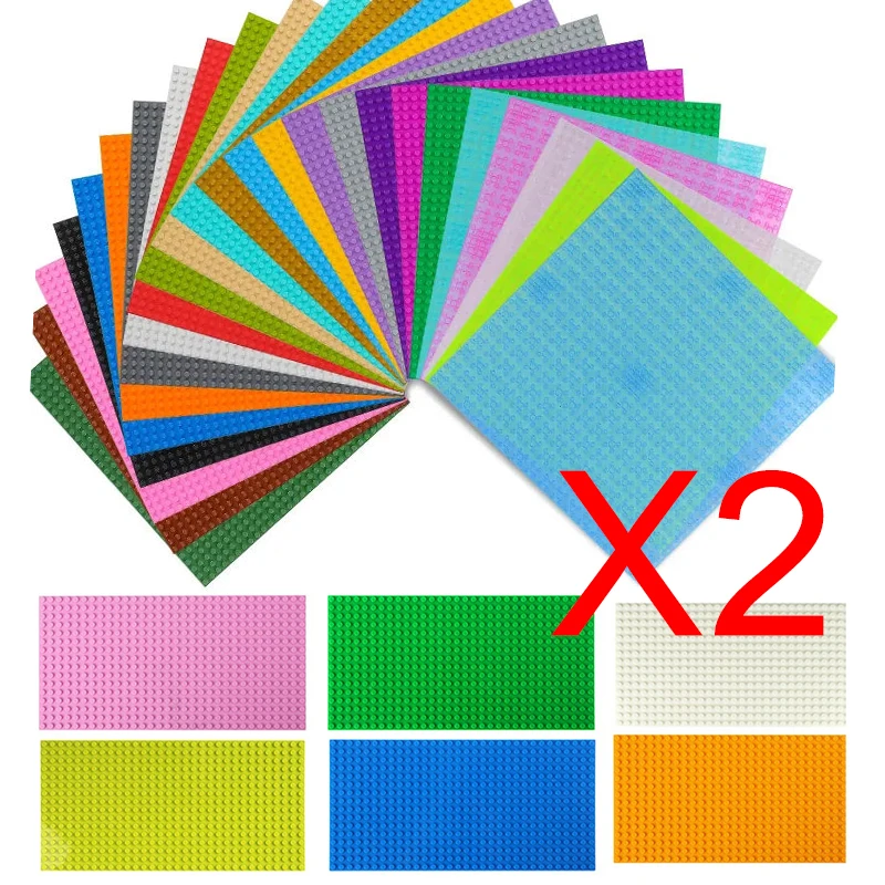 

2Pcs / Lot32 * 32 * 16 * 32 Точечные плиты Пластиковые строительные кирпичи Сборка совместимая с брендом Youcheng Классическая плита