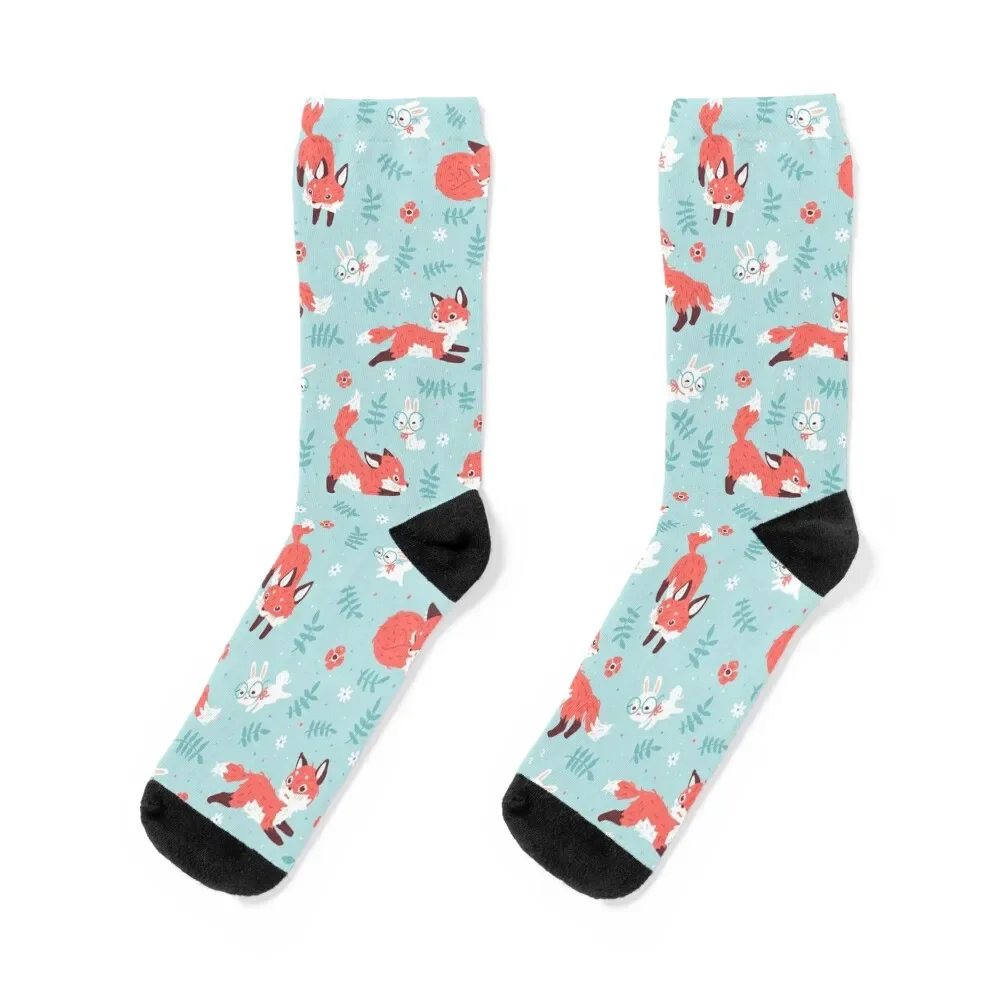 Fox and Bunny Pattern Socks retro professional running Socks Women's Men's retro chinese calligraphy brush ebony flower hornsmall regular script brush pure weasel hair professional copying scriptures