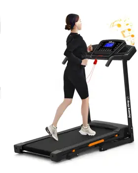 Foldable Electric Treadmill with Incline - 3.5HP Motor, Handrail Speed Control, Pulse Monitor, 12 Training Programs, Max 330lbs 1