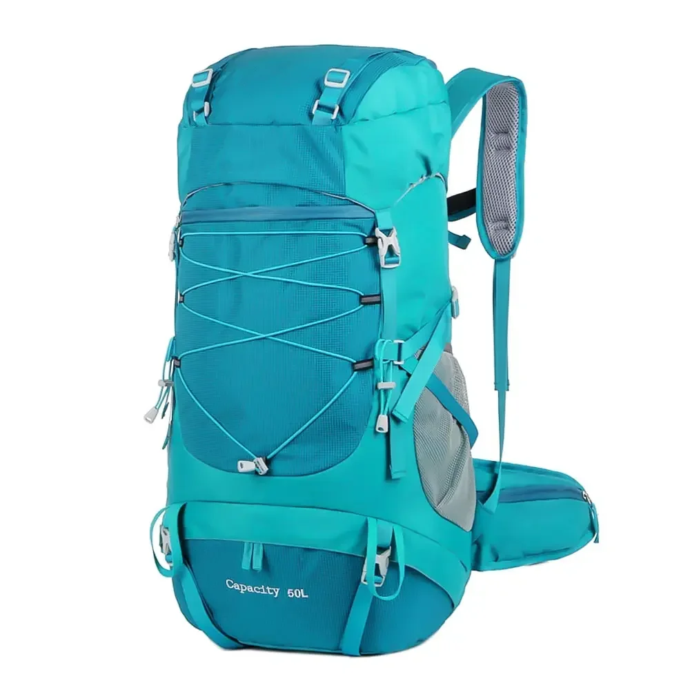 

50L Hiking Backpack with Rain Cover Multifunctional Mountaineering Bag Outdoor Rucksack for Travel Trekking Camping