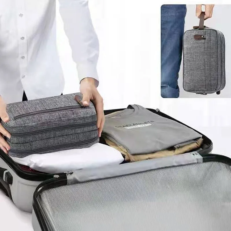 Man High Quality Make Up Bag Oxford Canvas Travel Toiletry Bag Organizer Waterproof Women Wash Pouch Handbag Cosmetic Case 2