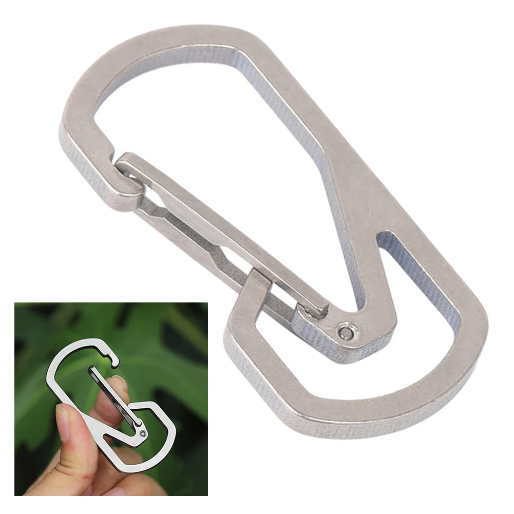 

Ti Carabiner Key Chain Holder Clip Snap Buckle KeyRing Every Day Carry Tool For Camping Fishing Lanyards Backpacks Bikes Hiking