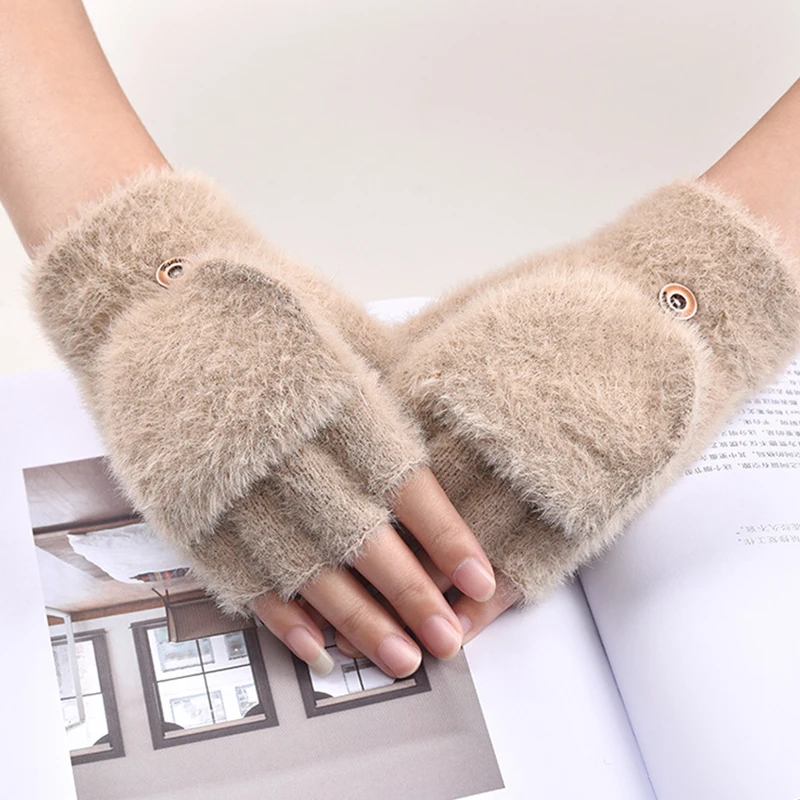 1 Pair Fashion Women Warm Fingerless Gloves
