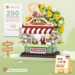 Panda Pet Coffee Ice Cream Flower House Building Blocks Toy Set (8852)