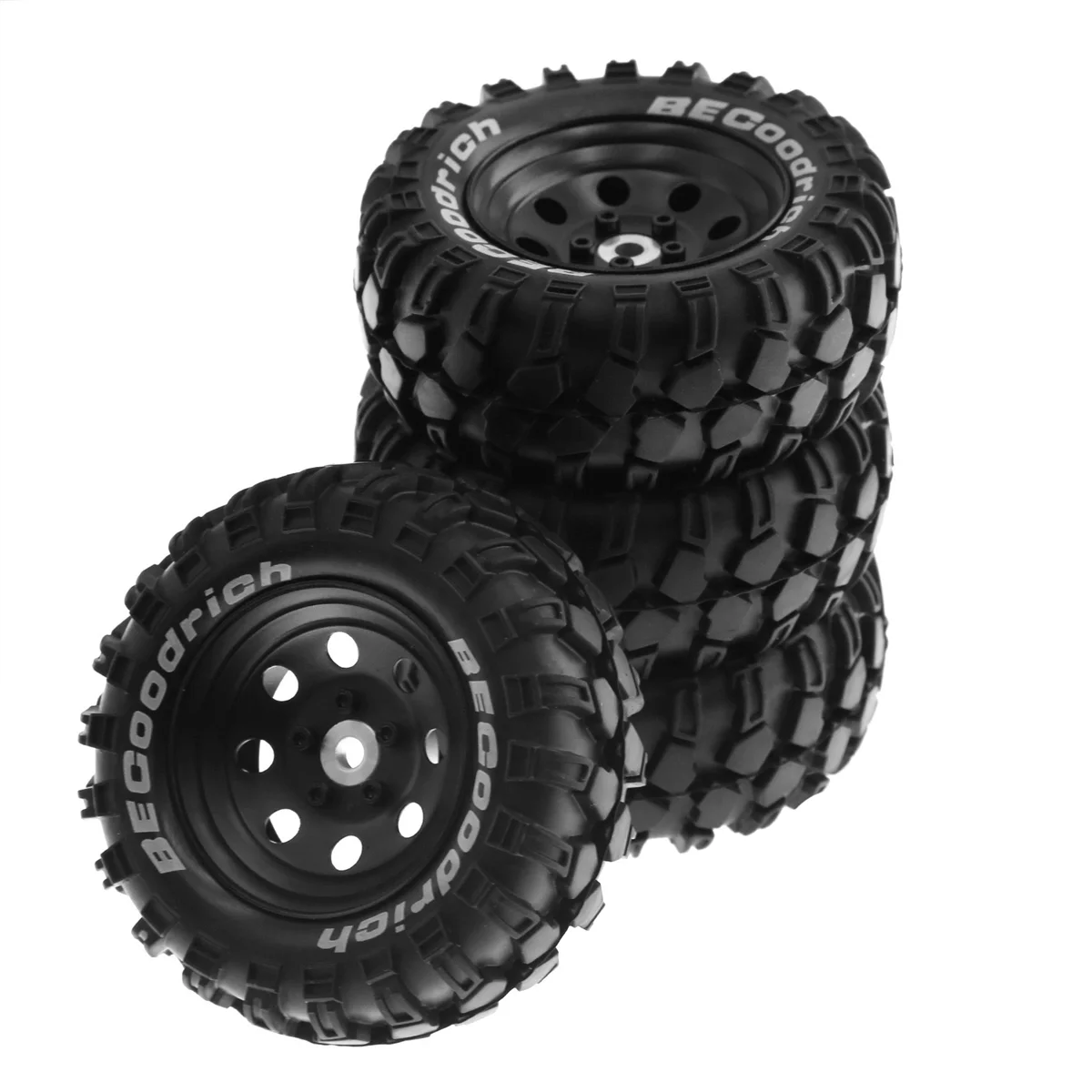 

4 шт., 1,9 дюйма, металлический обод колеса, резиновая шина для 1/10 RC Crawler TRX4 SCX10 D90 4103 90046 FR4 FMS NT4-Black