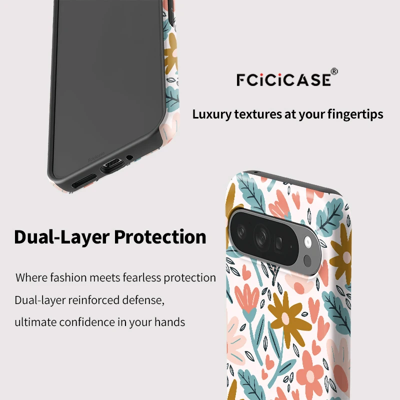 Acrylic Shockproof Phone Case with Floral Design
