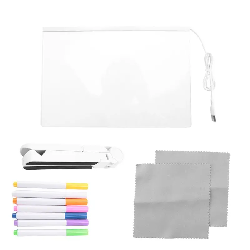 NEW-LED 노트 보드, 빛이 있는 발광 아크릴 메시지 마커 보드, 보드 노트 조명 화이트 보드