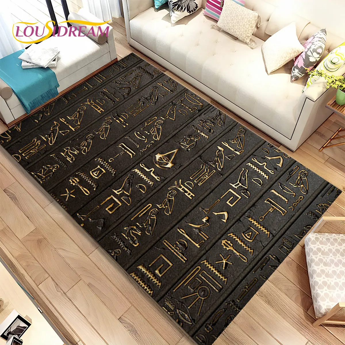 Egyptian Mythology Pharaoh Hieroglyphics Area Rug,Carpet for Home