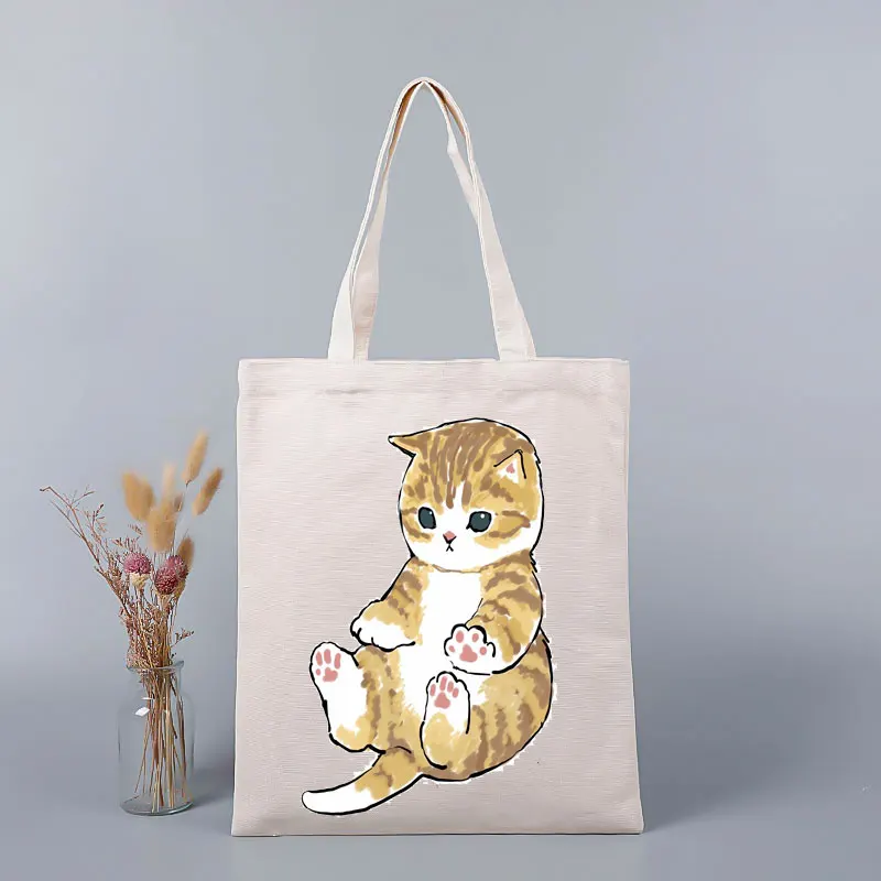 Cartoon Pattern Canvas Tote Bag, Kawaii Shoulder Bag, Cute Cartoon Design  Handbag