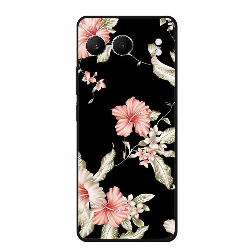 Cute Cartoon Cat Black Silicone Soft Back Cover Case