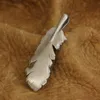 Detail Cupronickel Feather Pendant Biker Punk Jewelry CP52 5