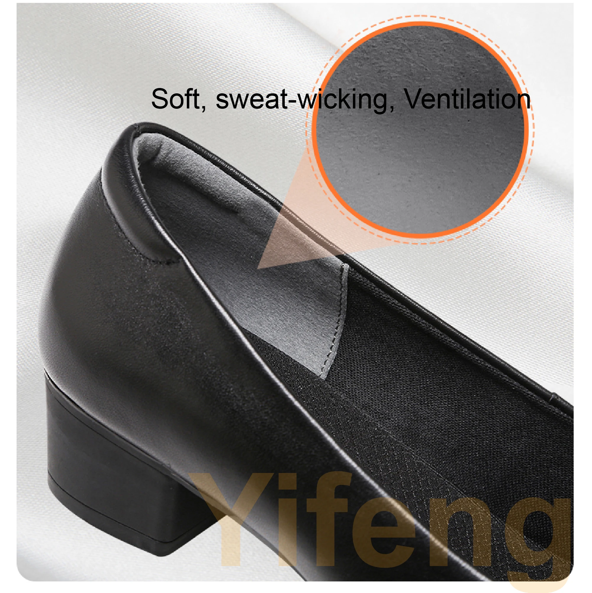 Comfort Middle Heel Genuine Cowhide Shoes For Waiter Airline Stewardess Crew Shopping Trainman Attendant Office Worker 3