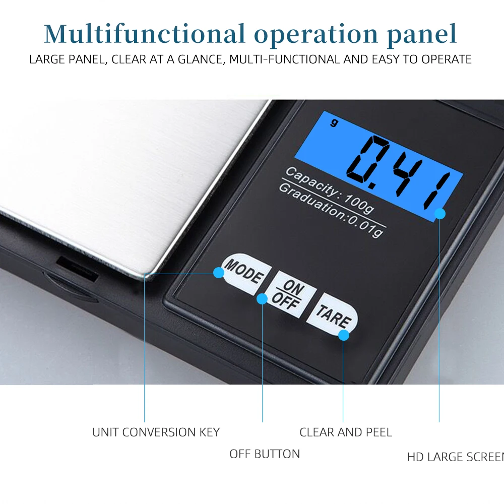 High Precision Mini Digital Pocket Scale - 500g Capacity for Jewelry and Kitchen Use