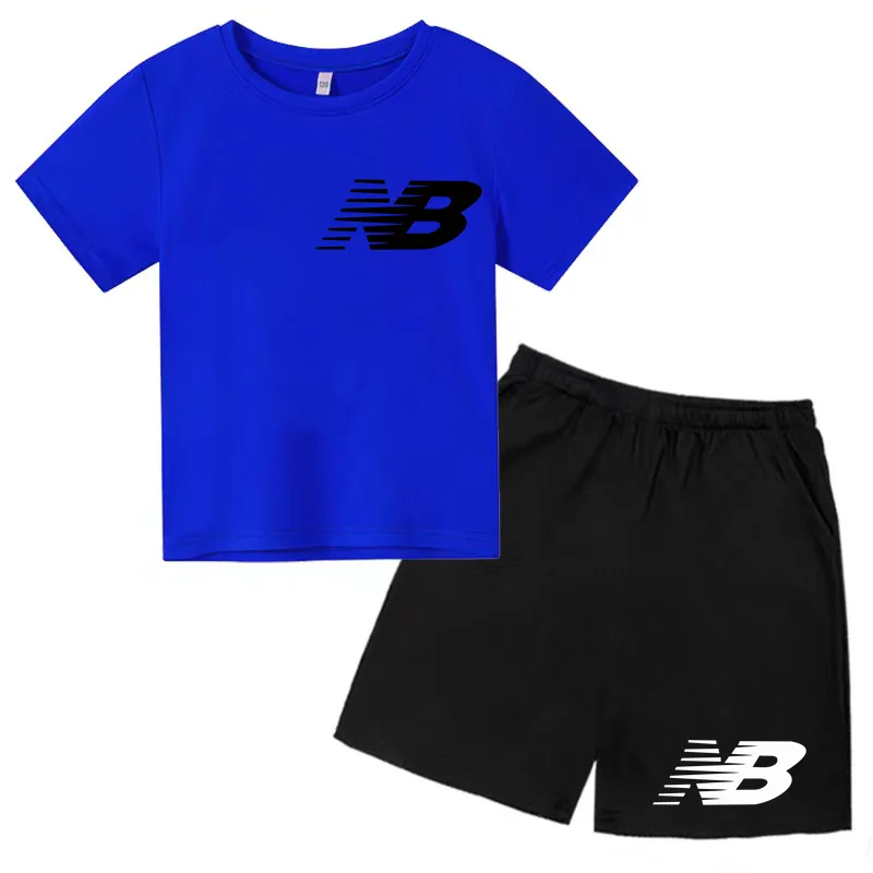 Kids Summer T-shirt Shorts Set Multi-colored Boys and Girls Ages 3-13 Casual 2-piece Set The Preferred Children's Gift