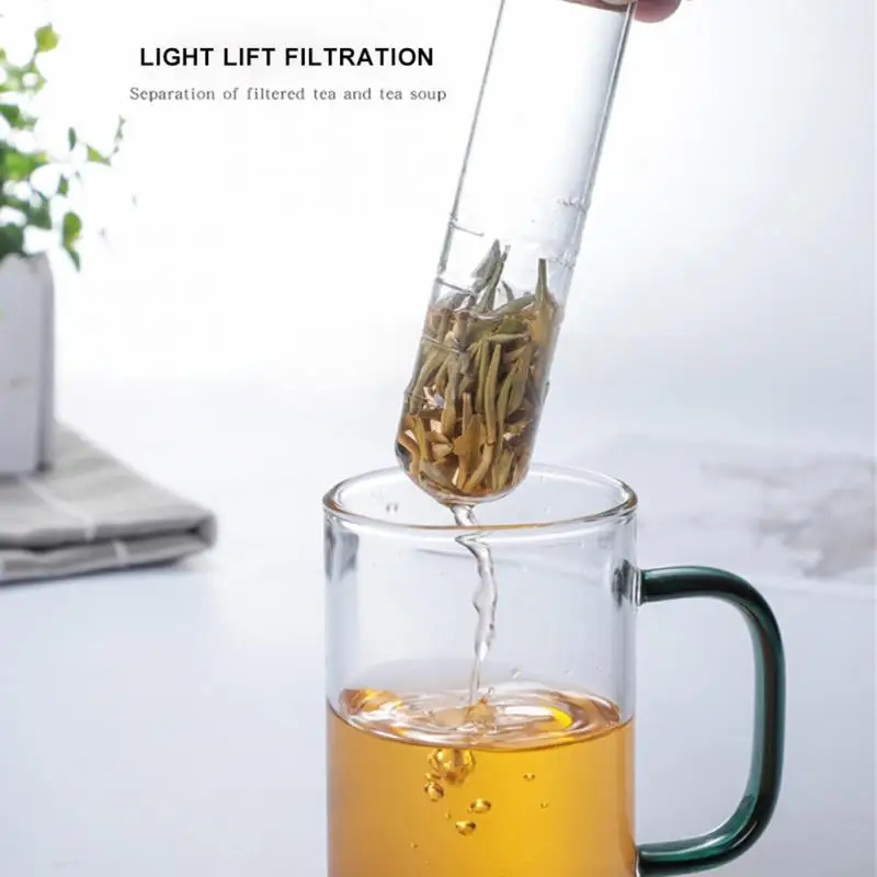 1PC Mini Transparent Tea Strainer Glass Tea Infuser Empty Bottle Brewing Test Tube Set Cork Glass Bottle Tube Kitchen Tools