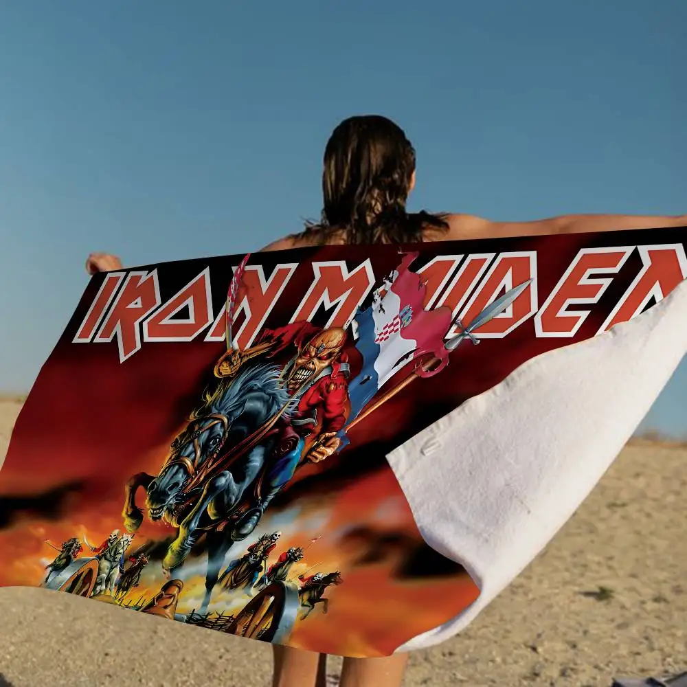 Classic Metal Band I-Iron M-Maidens Microfiber Beach Towel Absorbent Quick Dry Soft Yoga Swimming Resort Mountain Towel