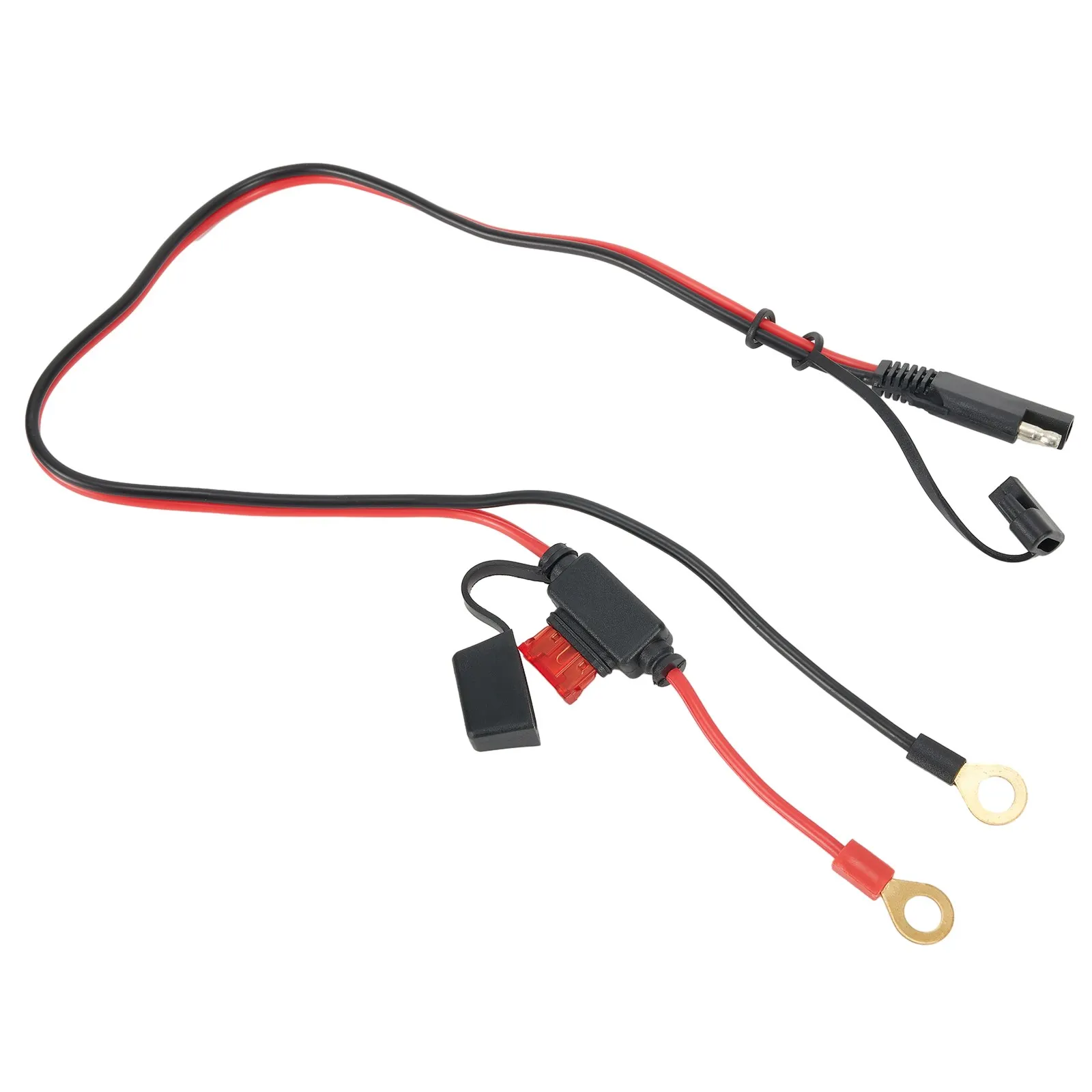 SAE Terminal Battery Quick Disconnect Cable With 10A Fuse - 60cm Extension For 12V/24V Car