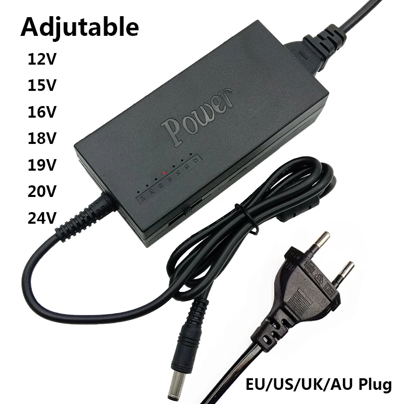 Fonte de Alimentação Ajustável 220v da C.a. a 12v 15v 16v 18v 19v 20v 24 v Adaptador 12 15 16 18 20 24 v Volt Adaptador Universal 4.5a 5a