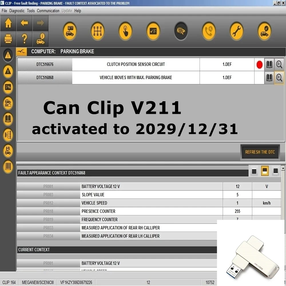 Latest Can Clip V212 For Renault OBD2 Diagnostic Software Can Clip V205