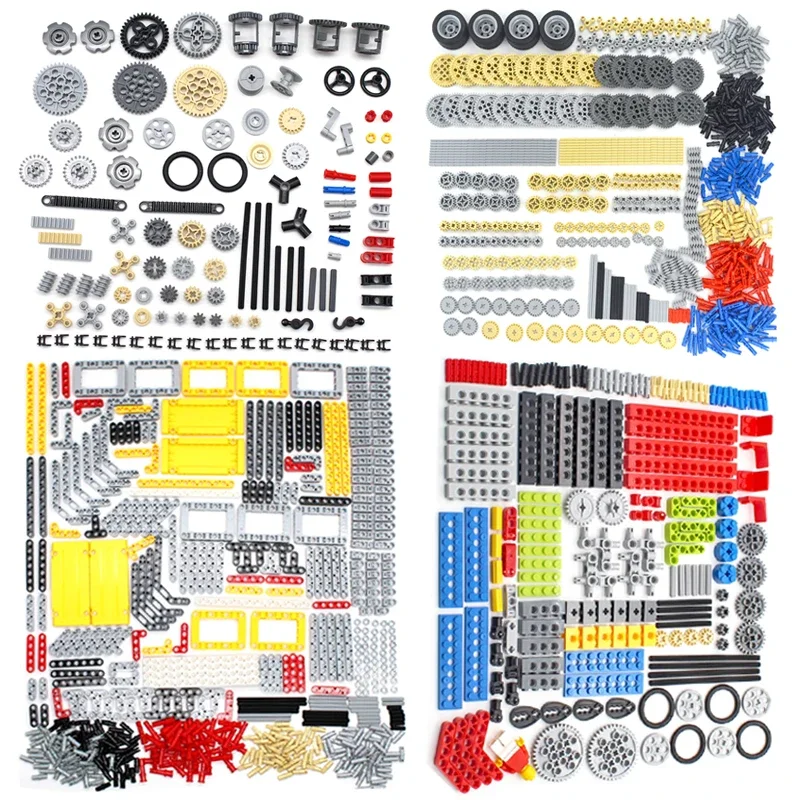 대량 기술 부품 핀 리프트 암 벽돌 스터드리스 빔 액슬 플러그 커넥터 패널 기어 빌딩 블록 호환 Leduo 장난감