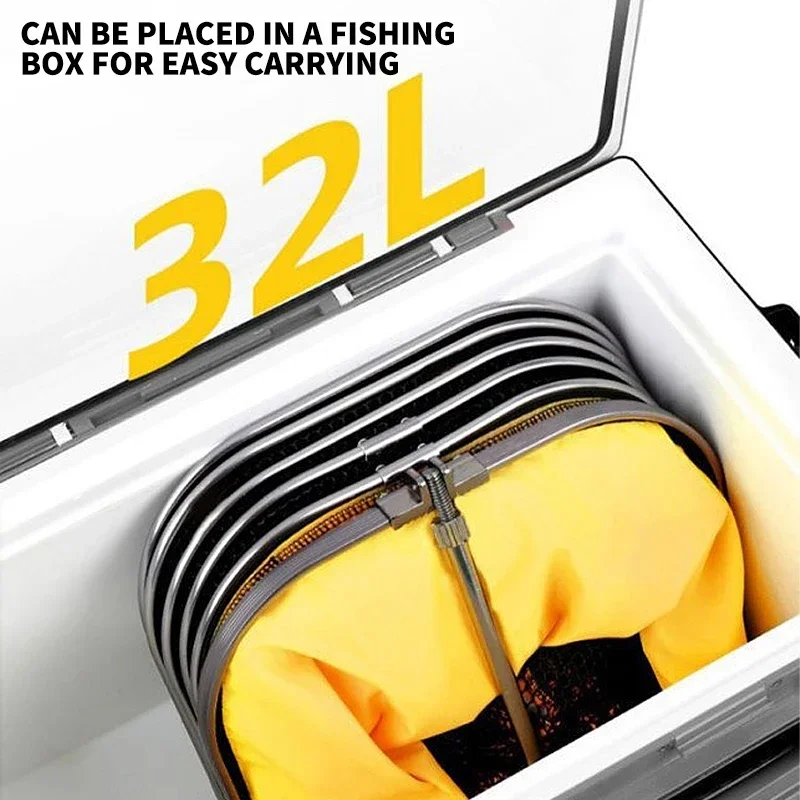 Thickened Glued Square Fish Net Wild Fishing Anti-hanging Quick-drying Fishing Net Bag Fishing Tool Fish Protection Net Belt Bag