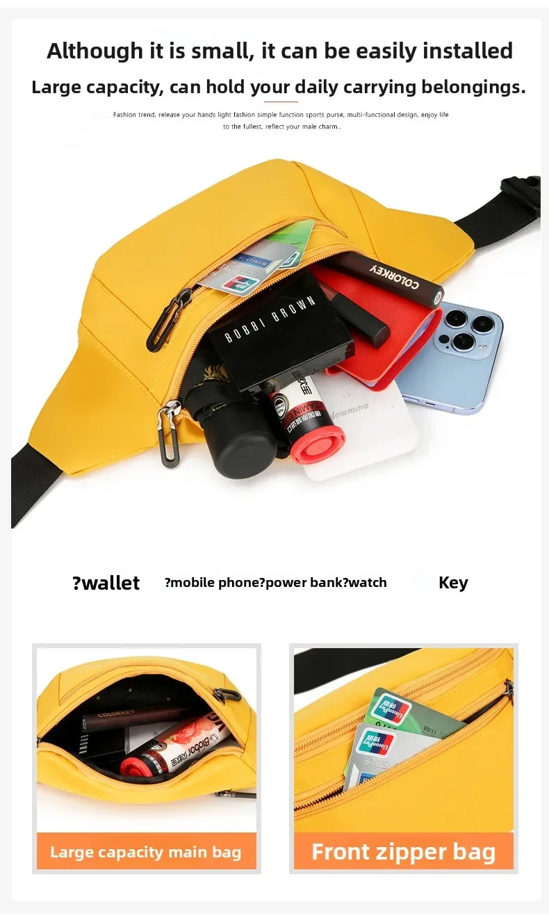 Leichte Hüfttasche für Laufsport, großes Fassungsvermögen, Umhängetasche mit Handytasche, multifunktional, für Männer und Frauen – Detail 7