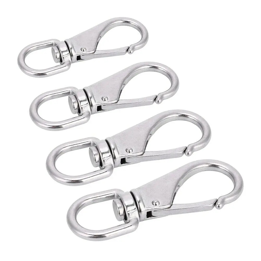 4PCS Boat 316 Stainless Steel 69MM Diving Pet Leash Connection Bolt Snap Hook Quick Release Swivel Carabiner Rigging Hardware