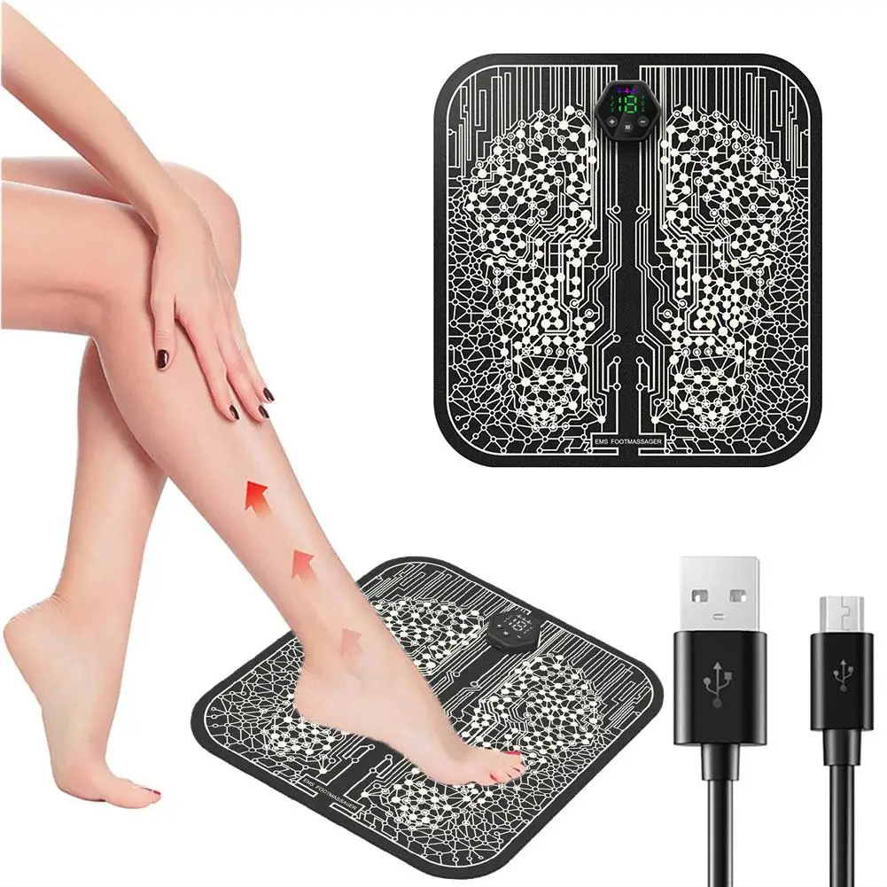 

EMS Foot Massager Pad Portable Electric Muscle Stimulation Mat Blood Massage Improve Pain Feet Circulation 2024 Relax Relie N2E3