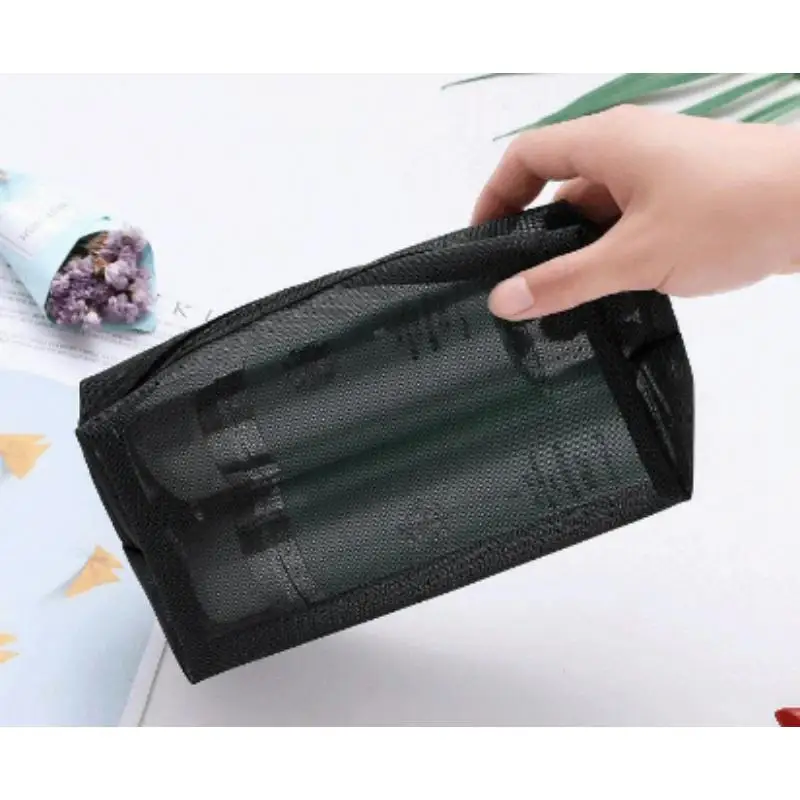 Cosmetic bag Transparent Mesh Multifunctional Travel Washing Hollow Portable Storage