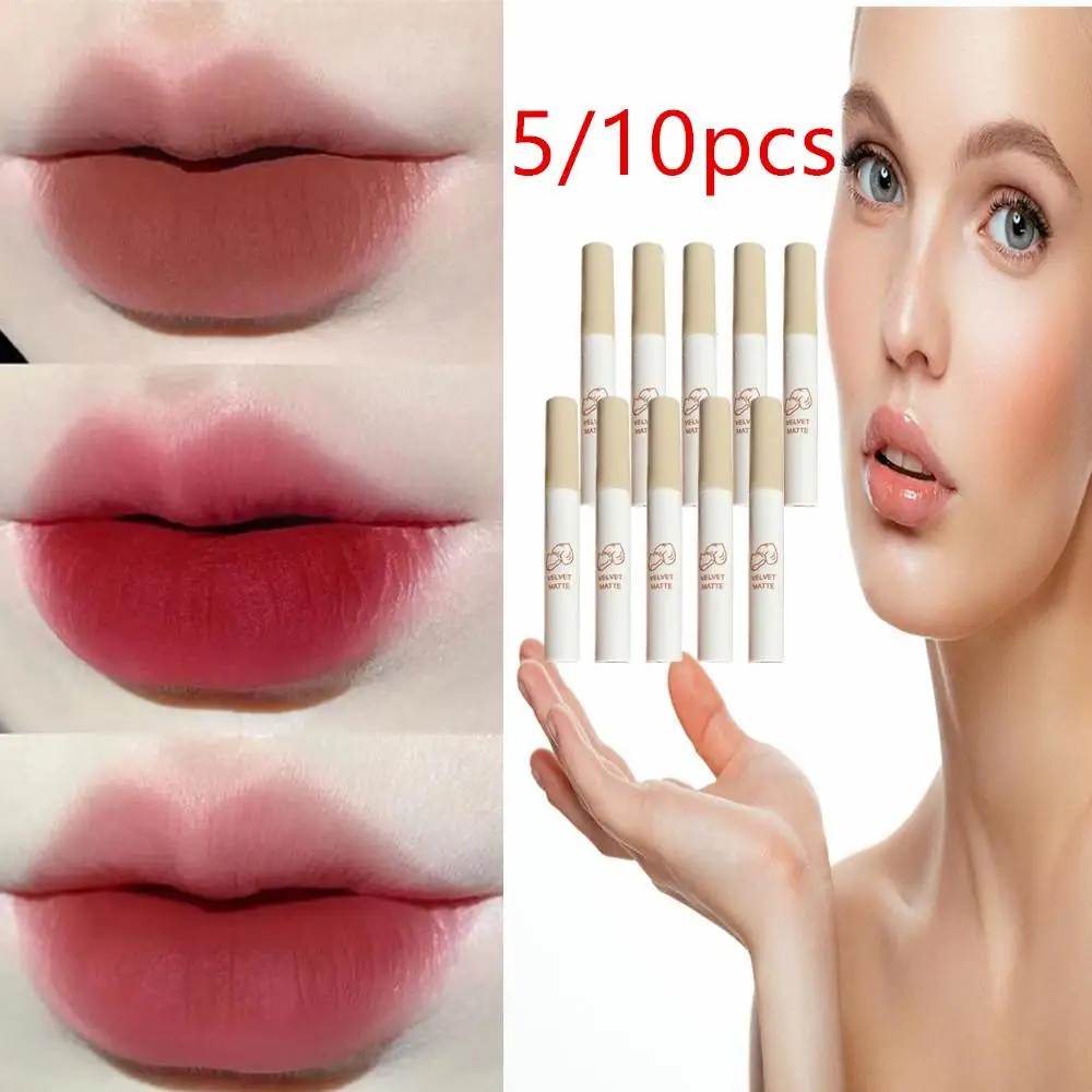 

5/10Pcs Smoke Tube Lip Non-stick Cup Does Not Fade Long Lasting Gloss Set Matte Red Tint For Lips Makeup