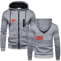 Spring Autumn Men's Scuba Diving Dive SSI Printing Double Zip Hooded Jacket High Street Popular Harajuku Style Casual Sweatshirt 2