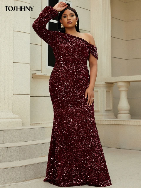 burgundy plus size dress