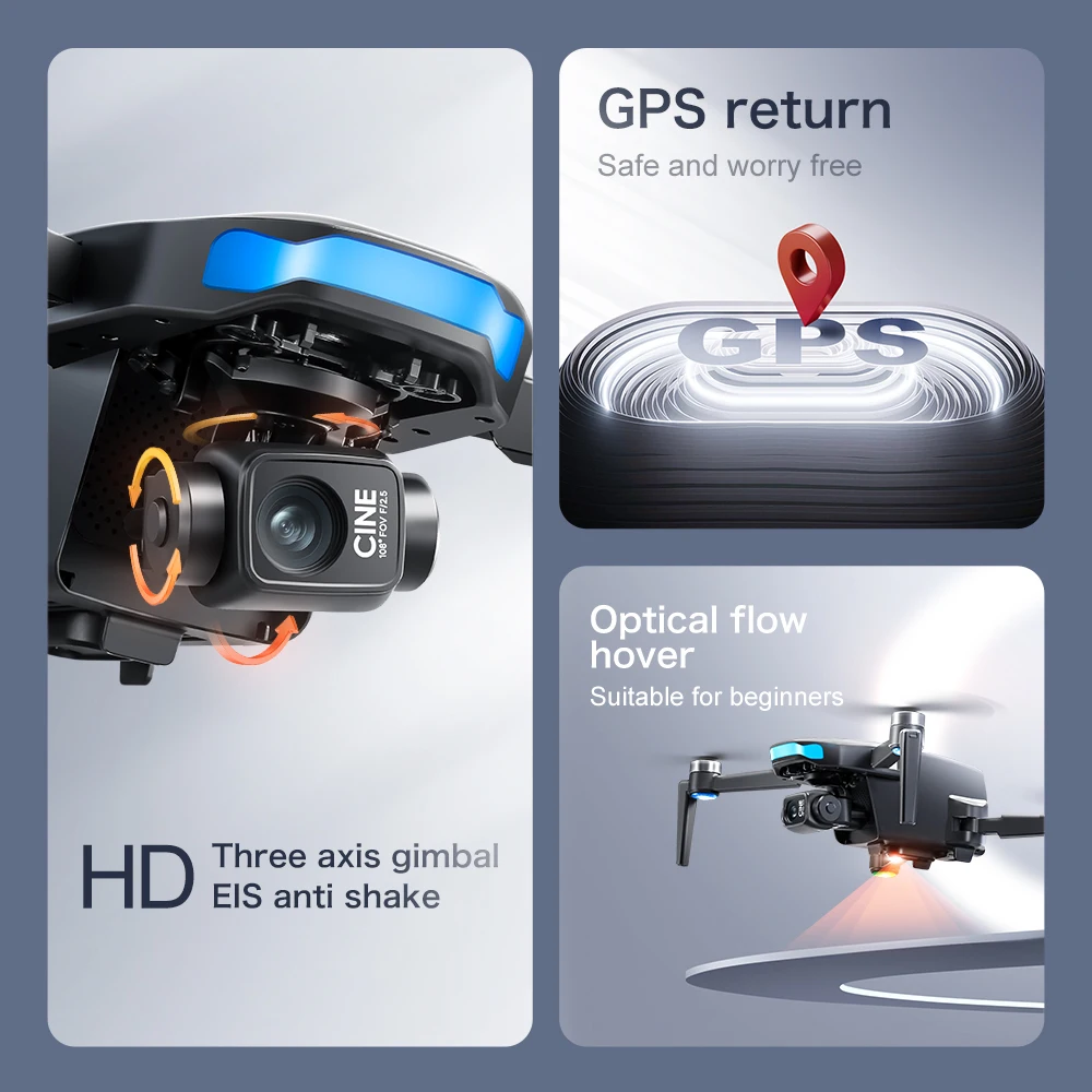 Drone FPV avec Caméra HD, 1 Batterie, Blanc - Vol Stable