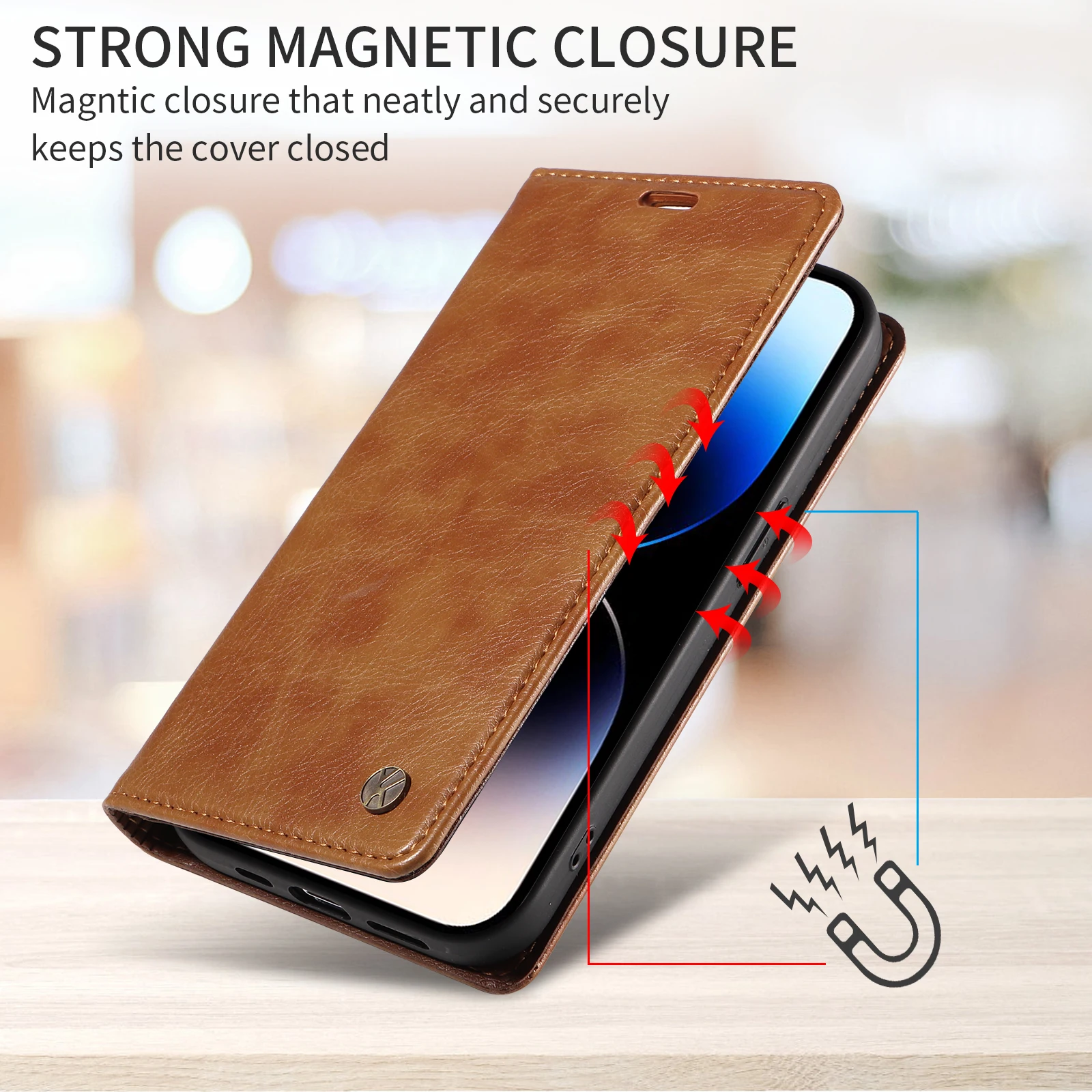 Leather Wallet Phone Case - Universal Fit