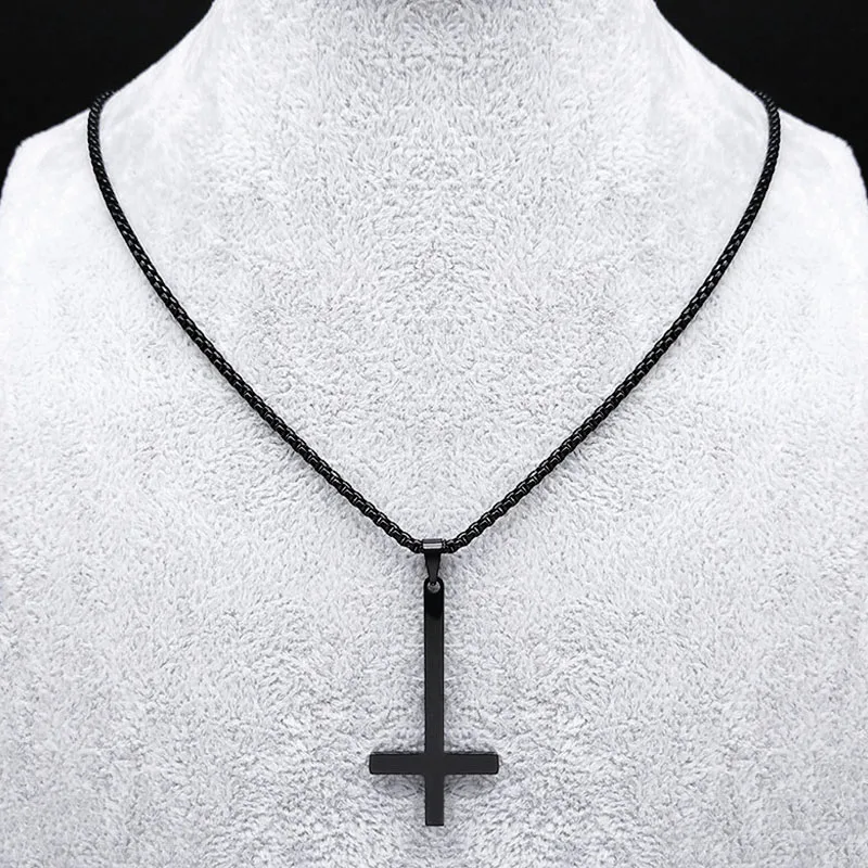 big upside cross necklace