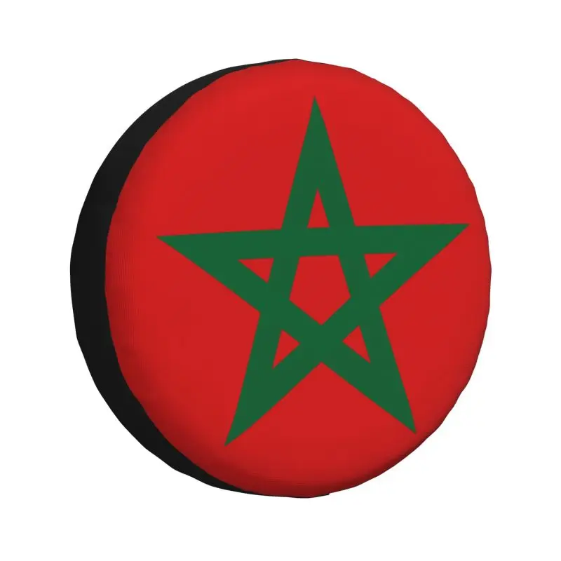 

Morocco Flag Tire Cover 4WD 4x4 RV Moroccan Proud Patriotic Spare Wheel Protector for Prado Pajero Jeep 14" 15" 16" 17" Inch